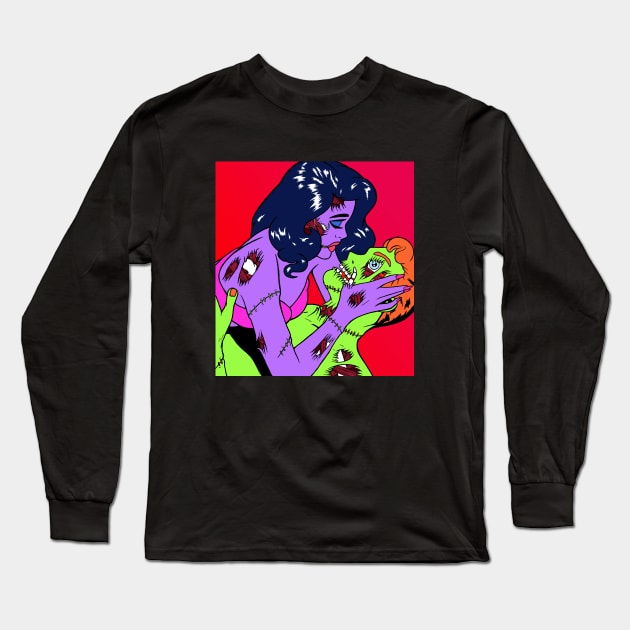 Zombie Girl Troubles Long Sleeve T-Shirt by Woah_Jonny